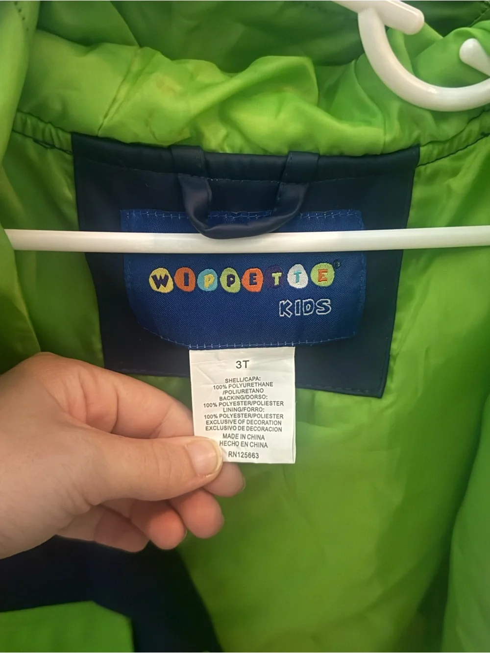 Wippette Navy & Lime Monkey Kids Raincoat